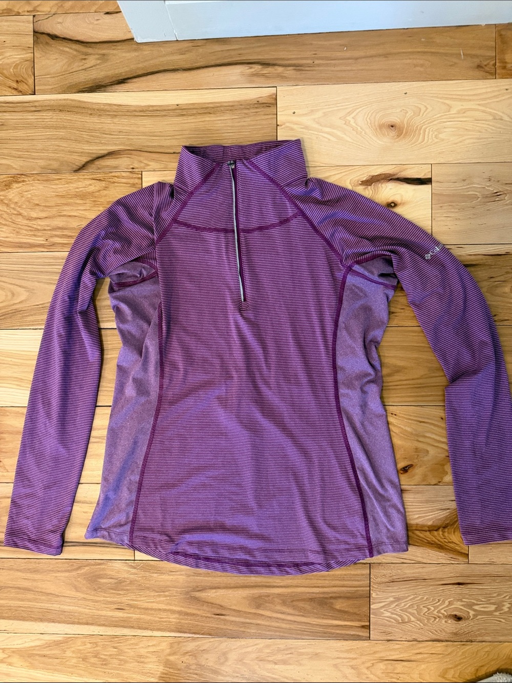 Women's Purple Quarter-Zip Long Sleeve Active Top